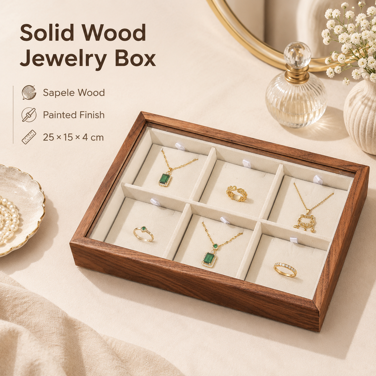 Sapele Wood Jewelry Display Box