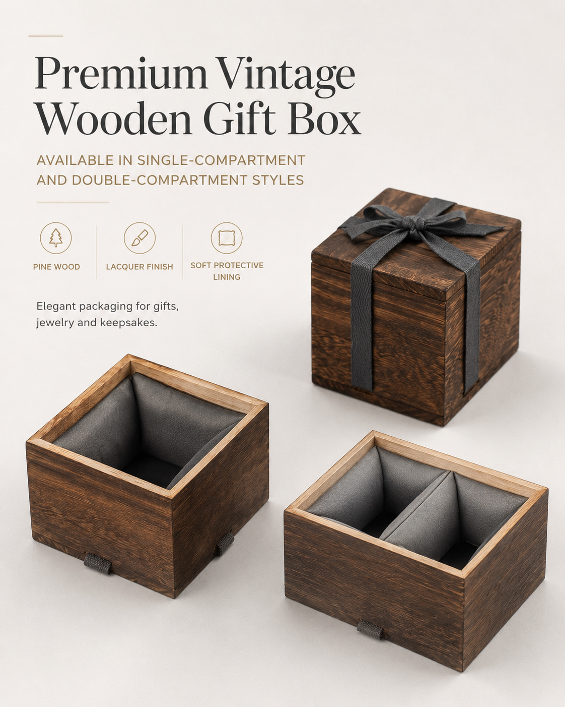Premium Vintage Wooden Gift Box