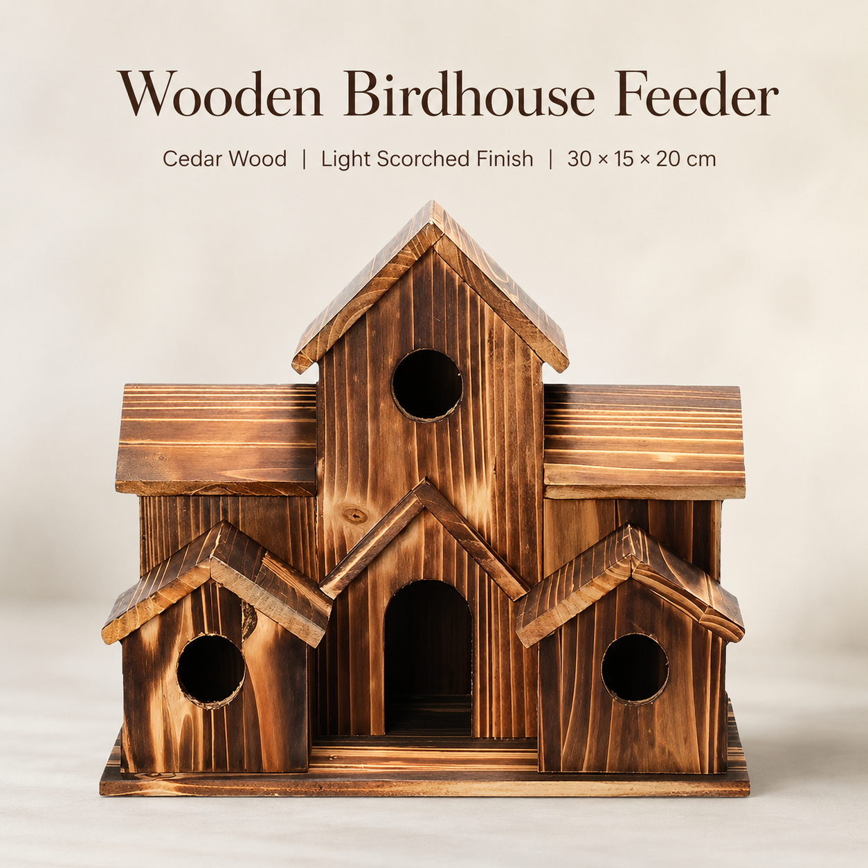 Cedar Wood Birdhouse Feeder