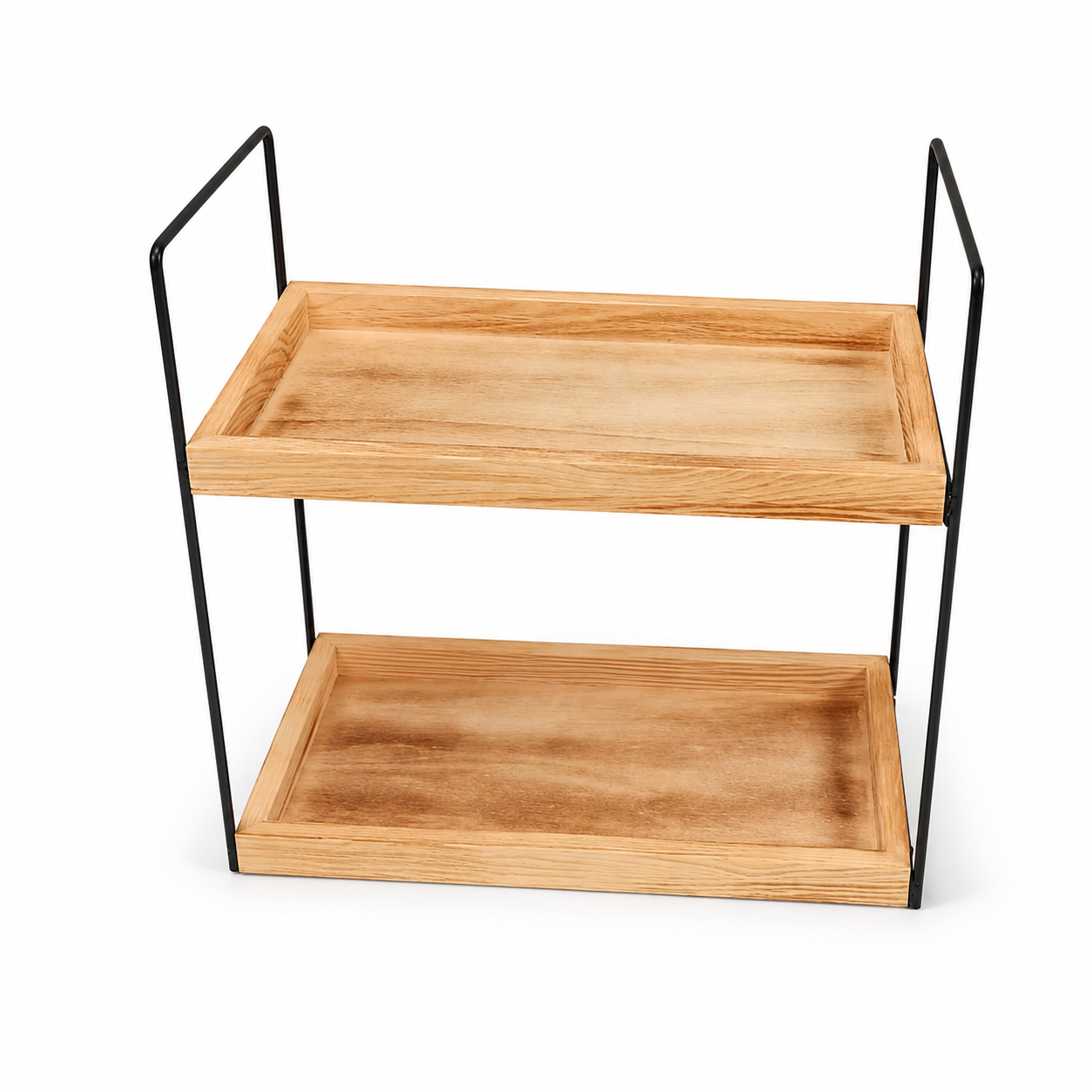 Office Desk Organizer 2-Tier Wooden Storage Rack