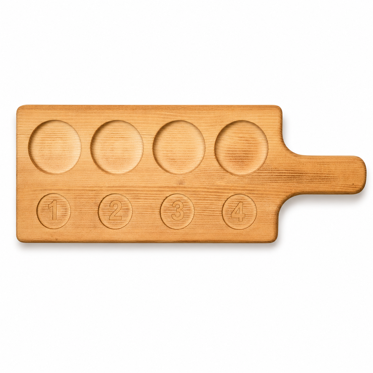 4-Section Wooden Food Serving Tray