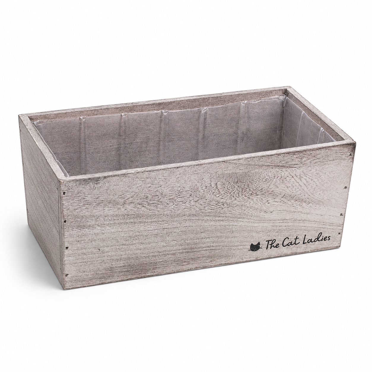Distressed White Paulownia Wooden Planter Box