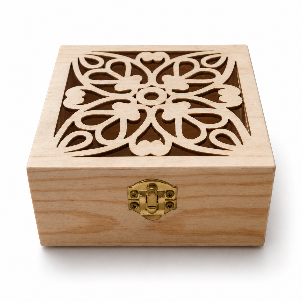 Cutout-Lid Wooden Gift Box