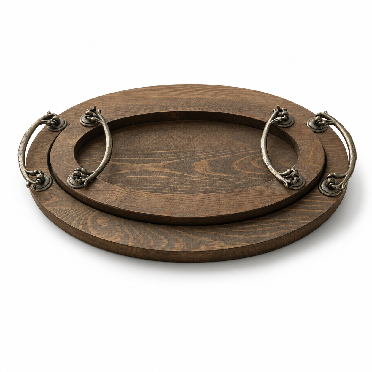 Wooden Food Tray with Handles