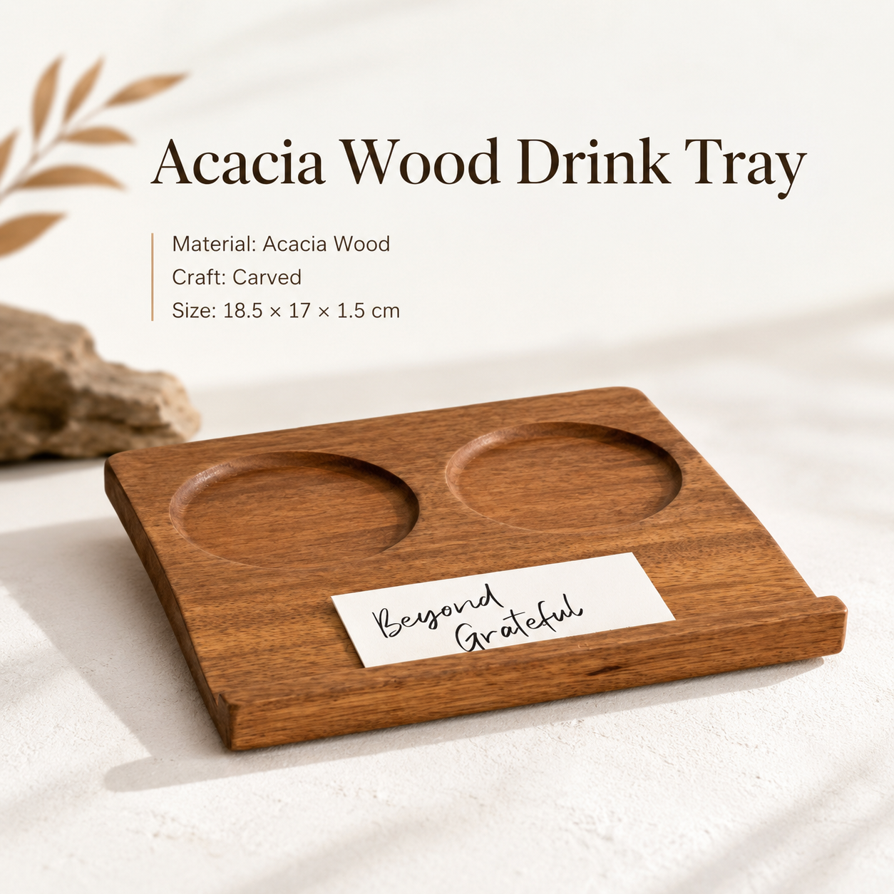 Acacia Wood Drink Tray